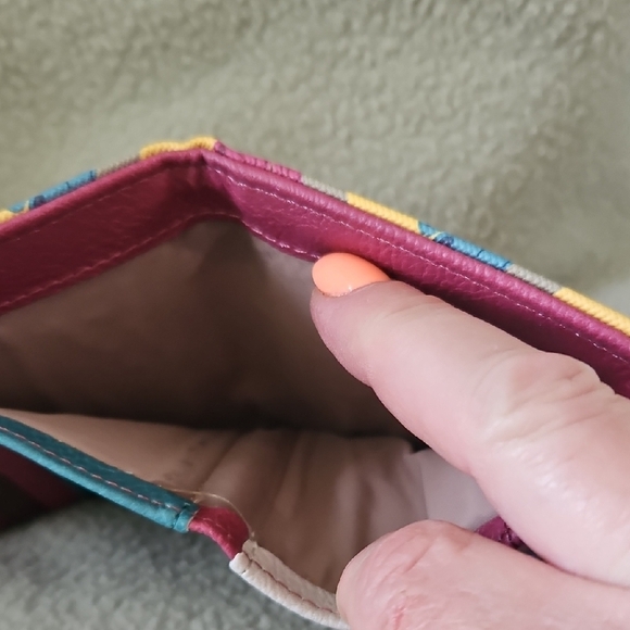 Yellow and Pink Geometric Pattern Wallet - Picture 6 of 7